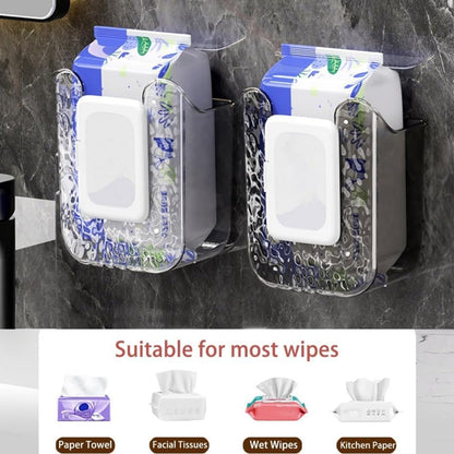 Wall-Mounted Wipes Dispenser Holder – Adhesive-Acrylic Storage Box for Kitchen, Bathroom & Bedroom – Flushable Wet Wipes Container (B)