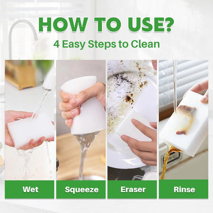 Glass Cooktop Cleaner Sponge, 10 Pack GRS Certified Stove Top Cleaner 2X Density Magic Melamine Sponge Eraser, Extra Durable & Long Lasting, for Kitchen Glass Marble Ceramics Top Daily Cleaning