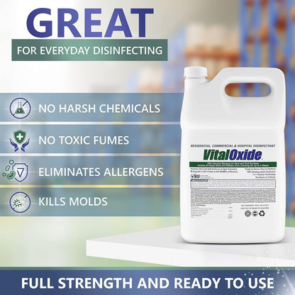 Vital Oxide Disinfectant, Deodorizer, Cleaner, Food-Contact Sanitizer, Virucide –(EPA registration #82972-1) – Kills Mold & Mildew, Eliminates Odors – 32 oz