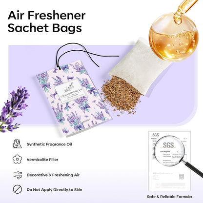 MYARO 12 Pack Fresh Linen Scented Sachets for Drawer, Closet & Car Air Freshener Bags | Odor Eliminator & Fabric Refresher | Crisp, Clean Home Fragrance Gift Set