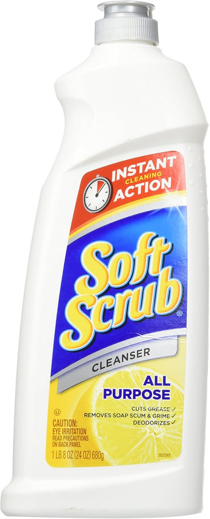 Soft Scrub Cleanser, Lemon, 24 oz-2 pk