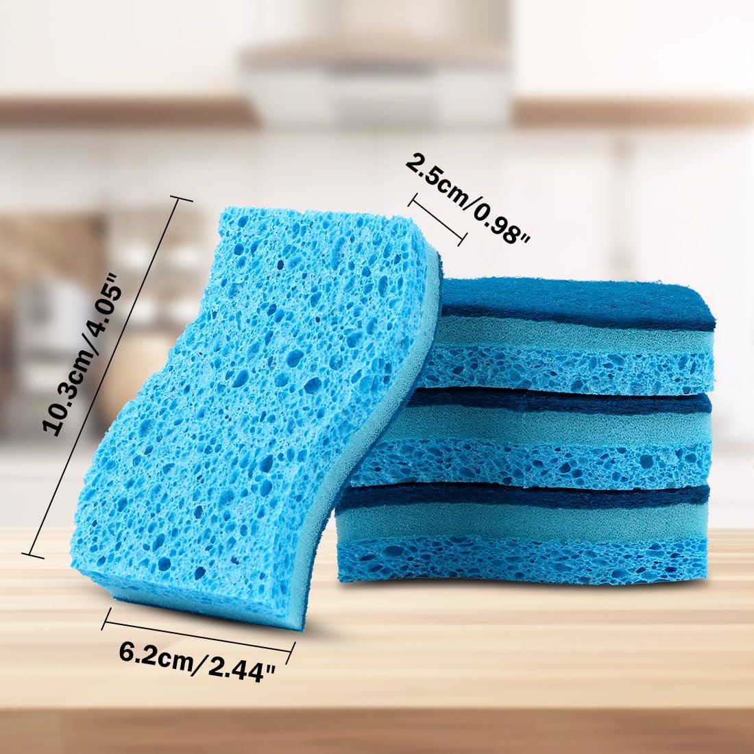 AIDEA XL Sponges Kitchen, 12Count, Non-Scratch Dish Sponges, Large Natural Sponge for Non Stick Cookware, Cellulose Cleaning Sponge for Dishes, Bathroom, Household