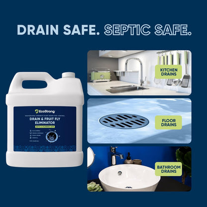 Fruit Fly Drain Treatment | Drain Fly Eliminator | All-Natural, Eliminates Gnats, Sewer Flies and More - Works in All Drains - 1 Gallon