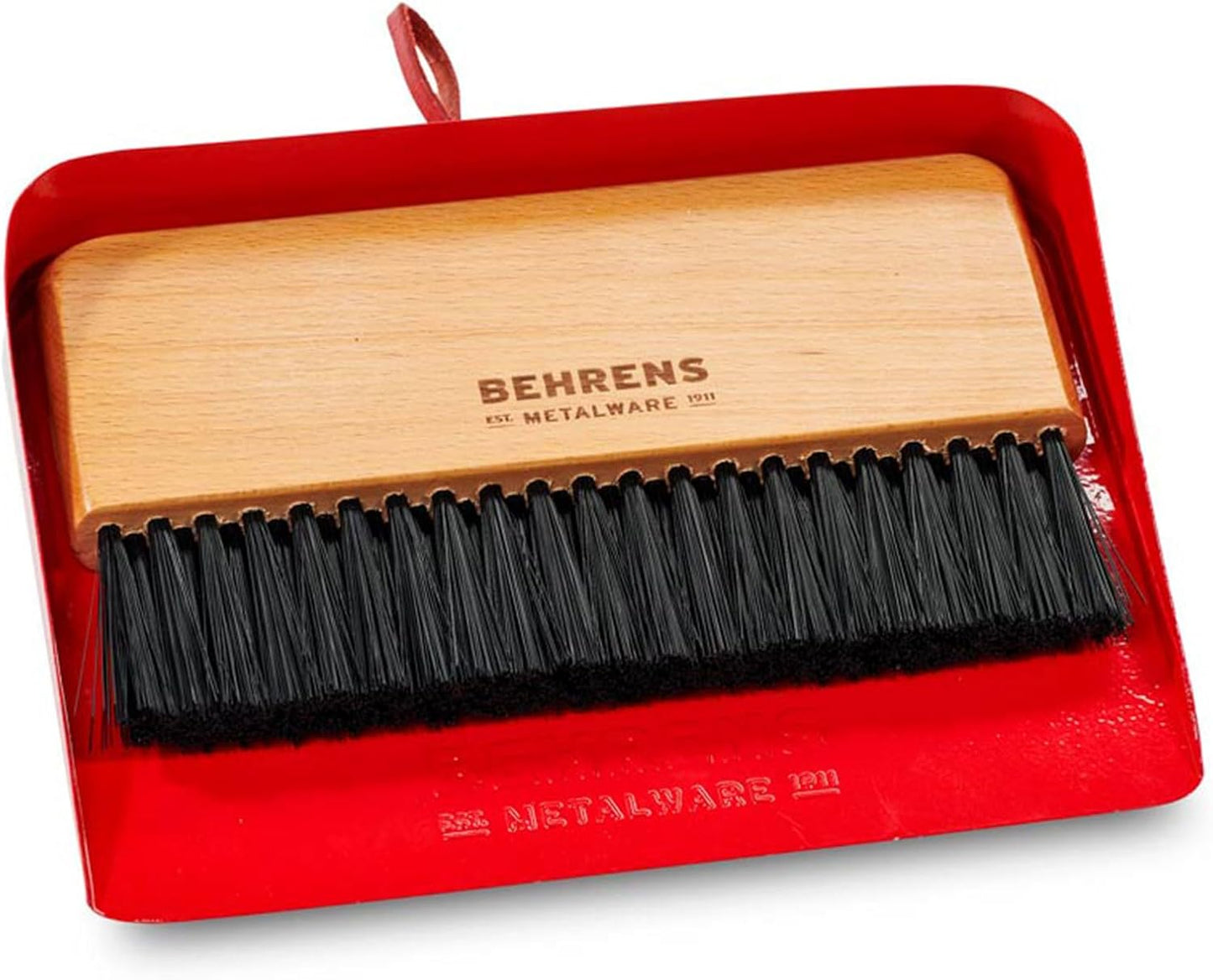Behrens White Galvanized Dustpan & Brush Set