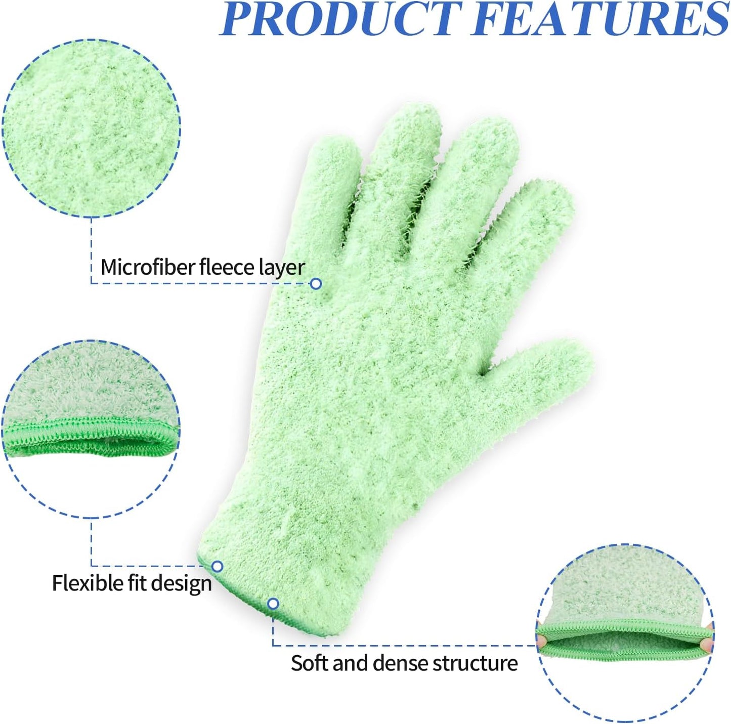 Microfiber Gloves,Microfiber Dusting Gloves for Plants and House Cleaning, Reusable Cleaning Gloves
