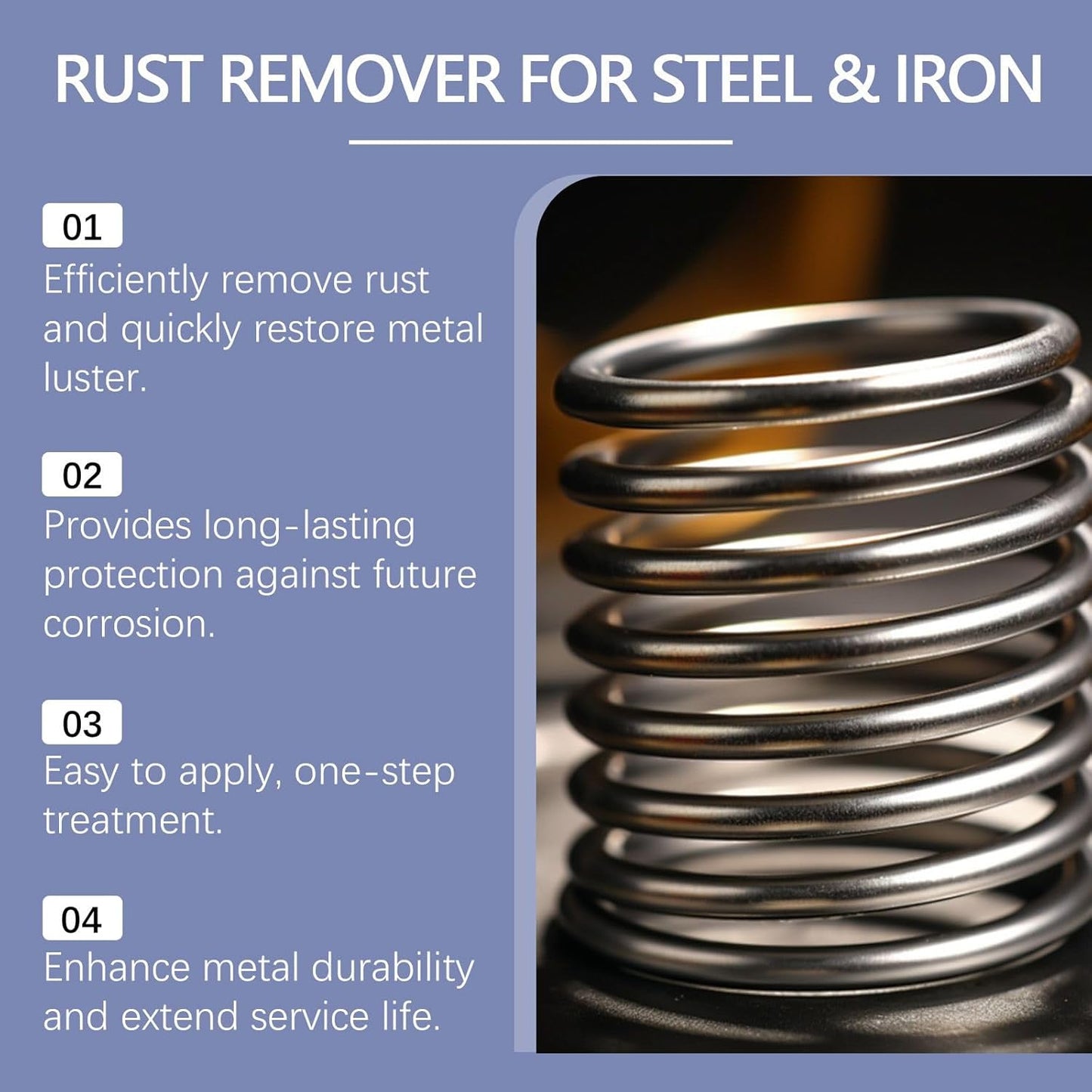 2Pcs Rust Remover,Highly Concentrated Steel Rust Remover, Heavy Duty Rust Removal For Metal,Removedor De Spray For Metal, Tools, Stainless Steel, Automotive Parts,Fast Acting Rust