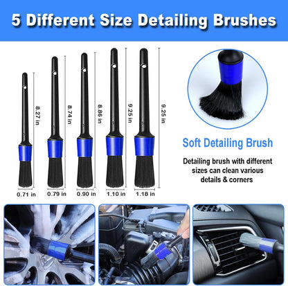 10Pcs Wheel Brush Kit for Cleaning Wheel and Tire, Wheel and Rim Brush, Car Detailing Brushes, Tire Brush, Bendable & Durable Car Wheel Rim Cleaner Brush Set,Car Cleaning Brush Supplies Kit