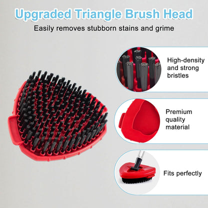 Spin Mop Handle, Mop Replacement Head,Brush,Base Compatible with OCedar EasyWring 1 Tank,2 Microfiber Mop Refills,1 Mop Base,1 Brush and 30-58" Mop Handle Combo Set for OCeda,Use for Floor Cleaning