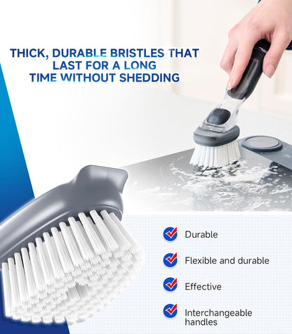 Dish Brush Refills Head for OXO - 4 Pack Dish Brush Cleaning Soap Dispensing Head Replacement for Scrubber, Kitchen Dish Brush Replacement Head for OXO Dish Brush Refill Head