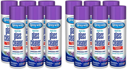 Sprayway Glass Cleaner Lavender Scent Foaming Aerosol Spray, 19oz, Pack of 6 | Ammonia-Free, Streakless, Fast-Acting | Cleans & Polishes Glass Surfaces | Removes Fingerprints, Dust, Dirt, Smoke Film