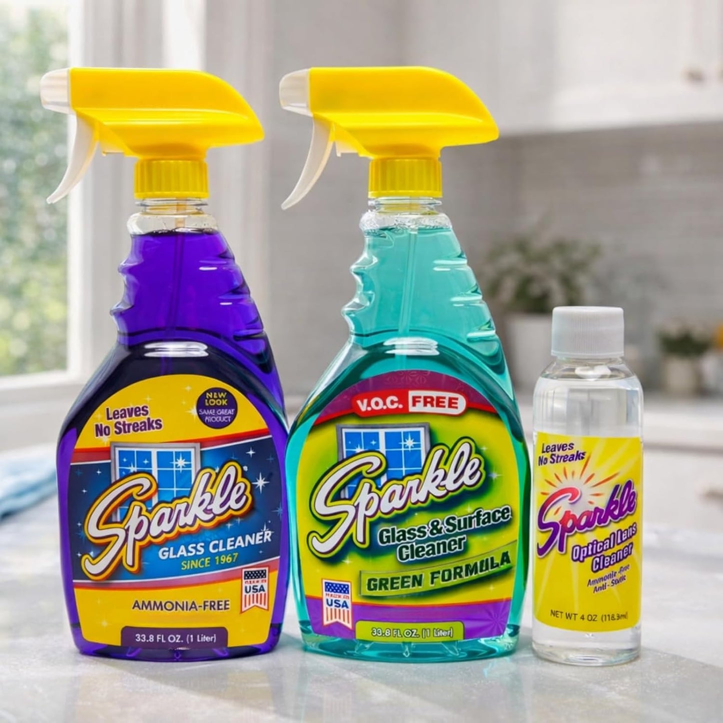 Sparkle Glass Cleaner, Ammonia-free, 33.8 oz. (Pack of 1)