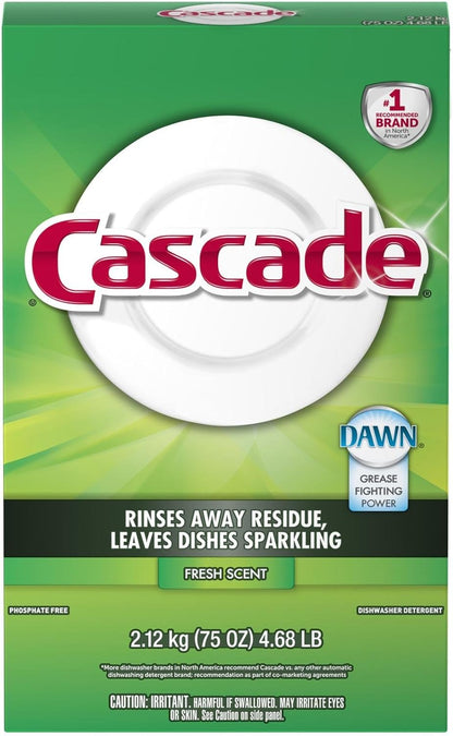 Cascade 34036 Dishwasher Detergent Powder, 75 Oz