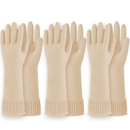 DABOGOSA Mamison 2 Pairs Reusable Waterproof Household Dishwashing Cleaning Rubber Gloves, Non-Slip Kitchen Glove (Pink, Medium (Pack of 2))