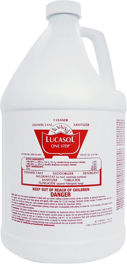 Lucasol One Step Disinfectant, 1 Quart (32 Ounce), All Purpose Cleaner Spray For Hospitals, Barber Supplies, Household Essentials, School, Salons, Household Cleaning And More