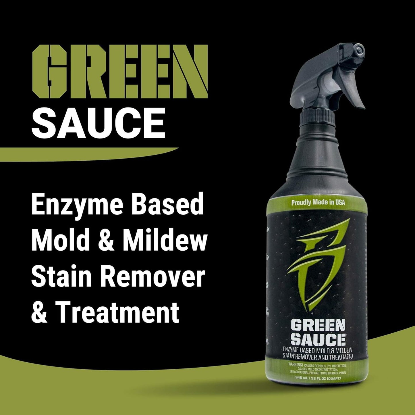 Boat Bling Green Sauce Enzyme-Based Stain Remover for Boat Interiors and Exterior, 32 oz.