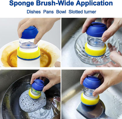 CELOX Soap Dispensing Sponge, Dish Scrubber with Soap Dispenser for Pot Pan Sink