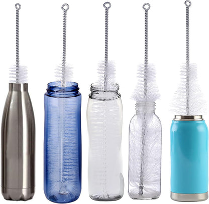 Bottle Brush - Ideal for Cleaning Narrow Neck Swing Top Glass, Brewing, Wine, Beer, Soda, Spray, Kombucha Bottles (White+1Pack)