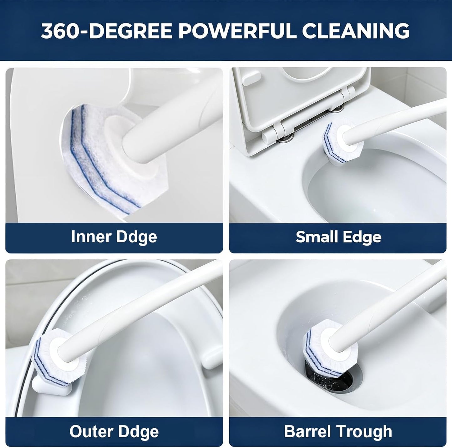 80 Pack Disposable Toilet Wand Refills, High-Density Replacement Scrubber Heads, Bathroom Toilet Bowl Cleaning Brush Pads