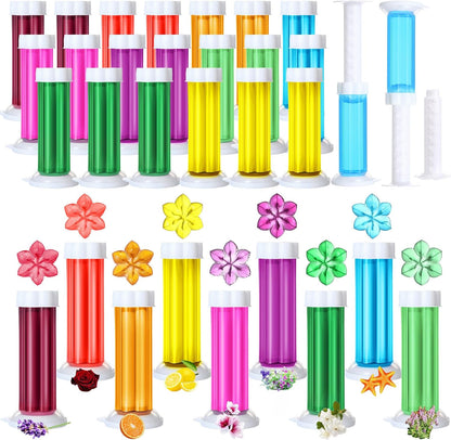 6 Pcs Toilet Gels 84 Count 1 Kind Flower Stamp Bowl Gel Scent Toilet Stain Removal Cleaner Air Freshener Flower Stamps Pack for Bathtubs Bathroom