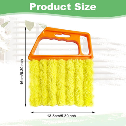 4Pcs Blind Cleaner Duster Tool Set with 7-Finger & 3-Finger Brushes，Washable Multi-Surface Dusting Kit for Wood Blinds, Venetian Blinds, AC Vents, Car Vents, Shutters & Fans (Yellow+Green)
