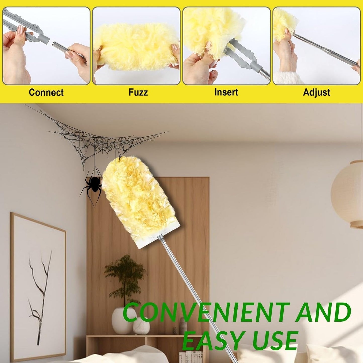 Duster Refills,Static Dust Removal Brush Disposable Replacement Head Compatible with Swiffer Duster Refills for Electronics, Furniture, Blinds, Ceiling Fans (Blue, 18 PCS)