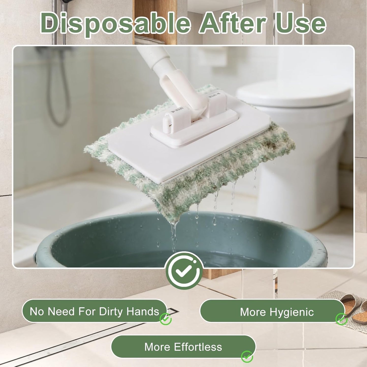 Mini Mop with 39in Handle ,Disposable Dust Mop with 10 Reusable Cloths,No-Touch Attach & Remove Cloth Instantly,Small Disposable Dust Mop Set for Multi Surface Cleaning