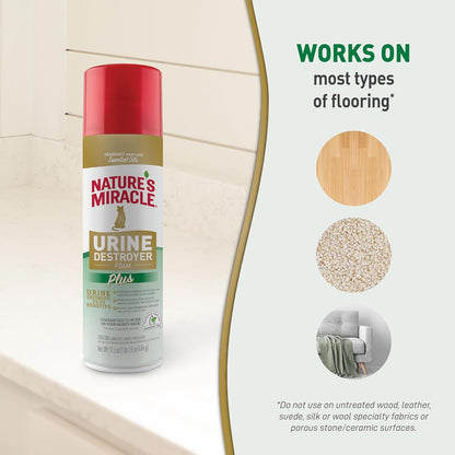 Nature's Miracle Urine Destroyer Plus for Dogs, Enzymatic Formula for Severe Dog Urine Stains, 32 oz