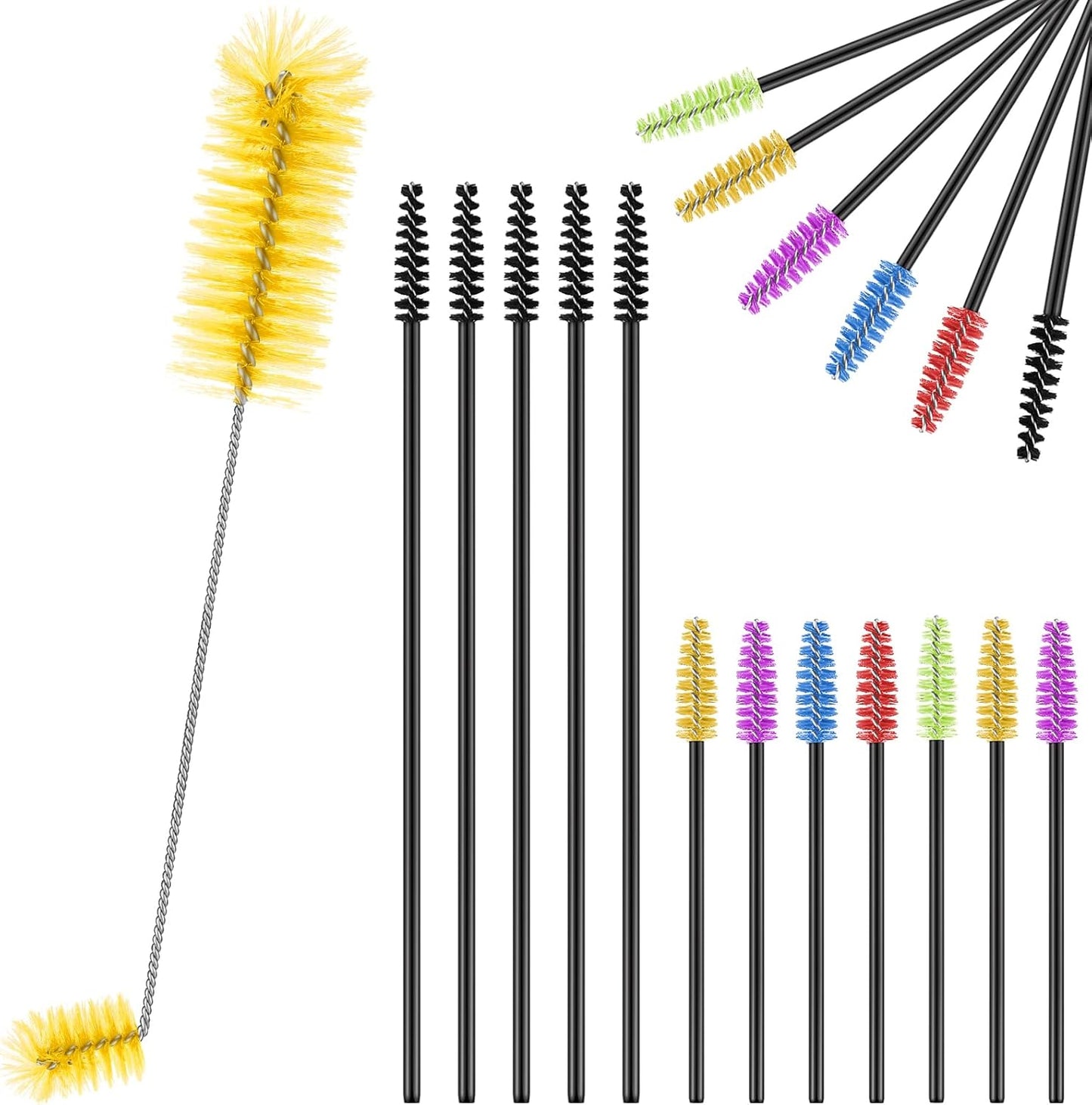 Hummingbird Feeder Cleaning Brush 19 Pieces 3 Size Mini Nylon Double Headed 2 in 1 Hummingbird Brush Hard to Reach Places Tiny Cleaning Kit(Black)