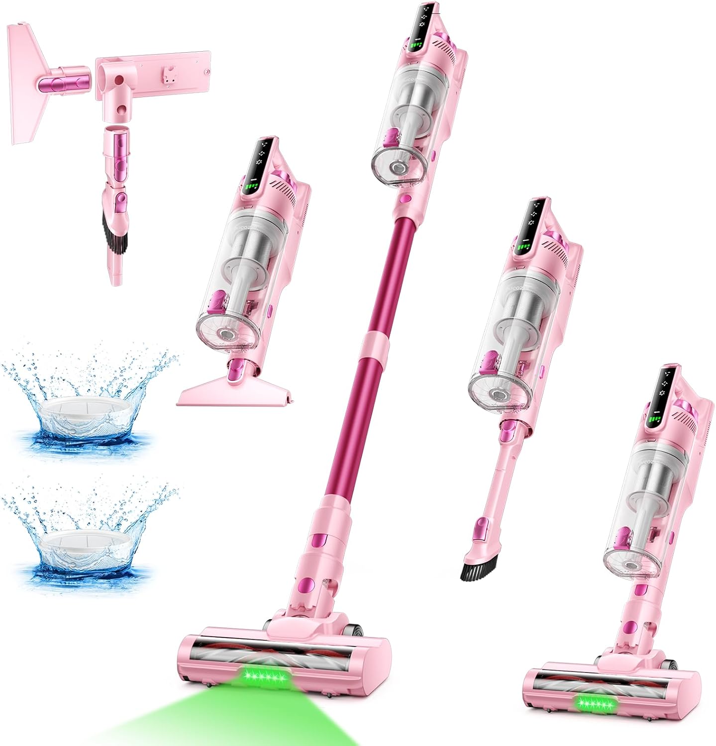 Trucozie Cordless Vacuum Cleaner, Self-Standing Lightweight Stick Vacuum with 50 mins Runtime, Powerful Suction, Anti-Tangle Wireless Vacuum for Home, Hardwood Floor, Carpet, Pet Hair, Black