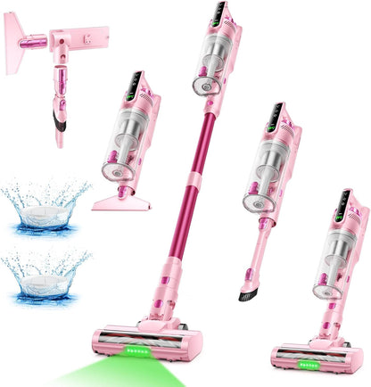 Trucozie Cordless Vacuum Cleaner, Self-Standing Lightweight Stick Vacuum with 50 mins Runtime, Powerful Suction, Anti-Tangle Wireless Vacuum for Home, Hardwood Floor, Carpet, Pet Hair, Black