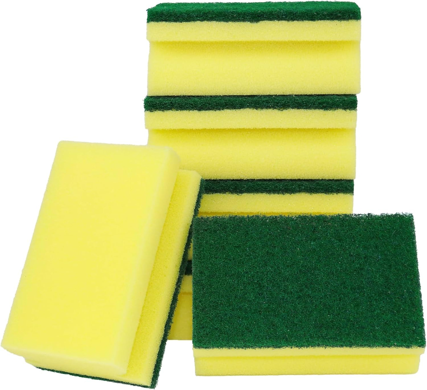 Sponges, Eco Non-Scratch Scrub Pads, Dish Scrubber for Cleaning Kitchen and Dish Cleaning,12 Scrubbing Sponges+ Draining Rack
