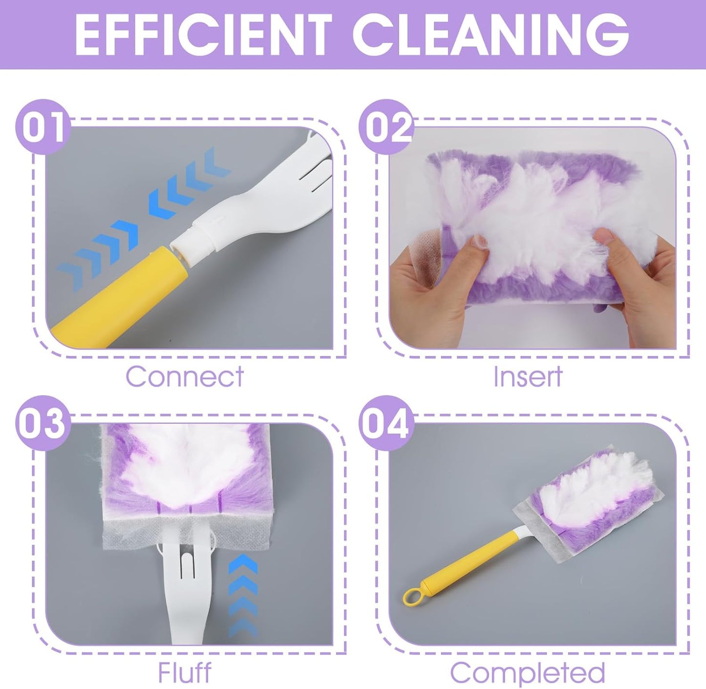 120 Pcs Duster Refills, Electrostatic Disposable Dusters Refills Compatible with Duster, Bulk Heavy Duty Dusters Refill for Blinds Ceiling Fans Furniture Multi-Surface Dusting, Unscented