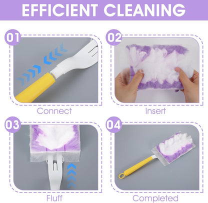 120 Pcs Duster Refills, Electrostatic Disposable Dusters Refills Compatible with Duster, Bulk Heavy Duty Dusters Refill for Blinds Ceiling Fans Furniture Multi-Surface Dusting, Unscented