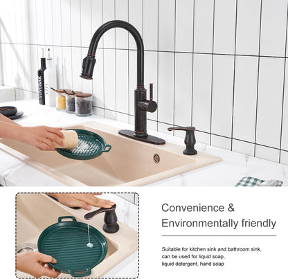 GAGALIFE Kitchen Sink Soap Dispenser Brushed Nickel, Under Sink Soap Dispenser with 40" Silicone Extension Tube Kit,Say Goodbye to Frequent Refills