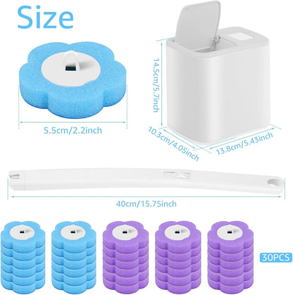 72PCS Disposable Toilet Cleaning Brush Wand Cleaner Refills, Contains Only the Brush Head, Disposable Toilet Cleaning Pads, Bathroom Toilet Bowl Brush and Holder Set (Refills)