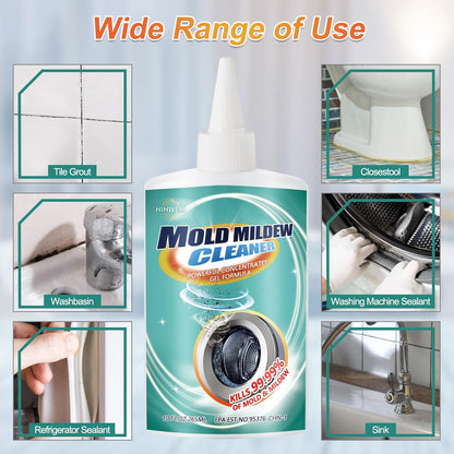 HIHWEM MoldStain Remover Gel, Washing Machine Seal Cleaner for Front Load Washer, Tiles Grout Cleaner Bathroom Cleaning Home Kitchen Sinks Caulk Cleaning, 10 Oz