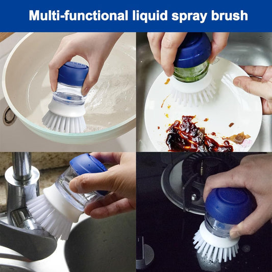 CELOX Soap Dispensing Dish Brush Set with Holder for Dishes