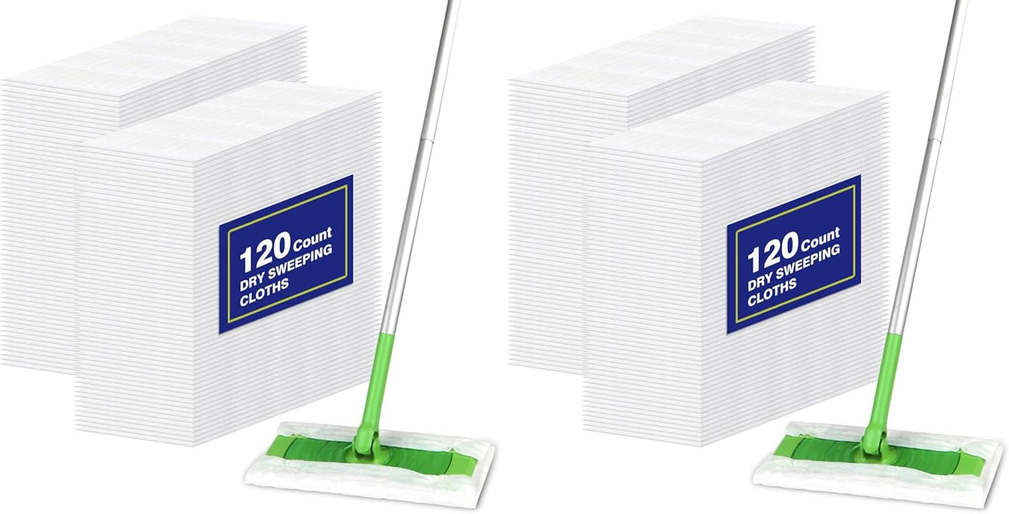 Orighty Dry Sweeping Cloths, Mop Pads Refills Compatible with Swiffer Sweeper, 52 Count Disposable Duster Refills for Floor Mopping and Cleaning