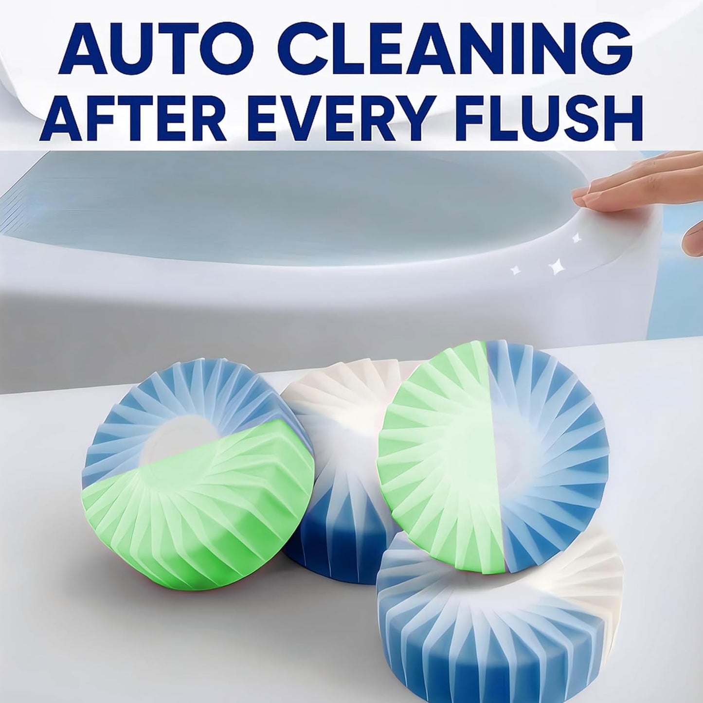 Automatic Toilet Bowl Cleaner Tablets, 10 Pack Long-Lasting Toilet Tank Cleaner for Bathroom, Blue Water Freshener, Prevents Stains & Odor, Safe for All Toilets - 10 Pack (Pink+Blue)