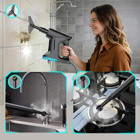 Steam Mop Cleaner Brush Attachment Set, 5PCS High Pressure Steam Cleaner Brush Heads with Copper, Nylon & Crevice Tools ，Ideal for Tile Grout, Sinks, Stovetops, and Bathroom Fixtures