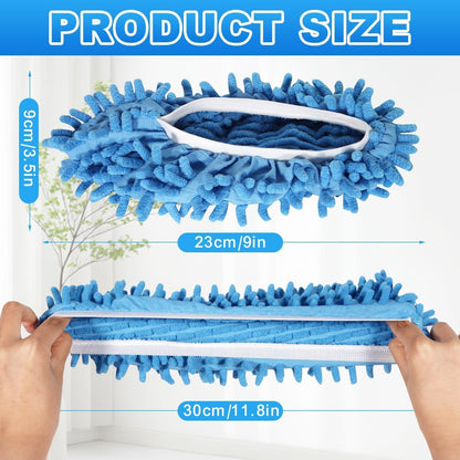 Mop Slippers for Floor Cleaning, Microfiber Cleaning Slippers Washable & Reusable, Hands-Free Dust Mop Shoes for Hardwood Floor, Kitchen, Pet Hair, One Size Fits Most