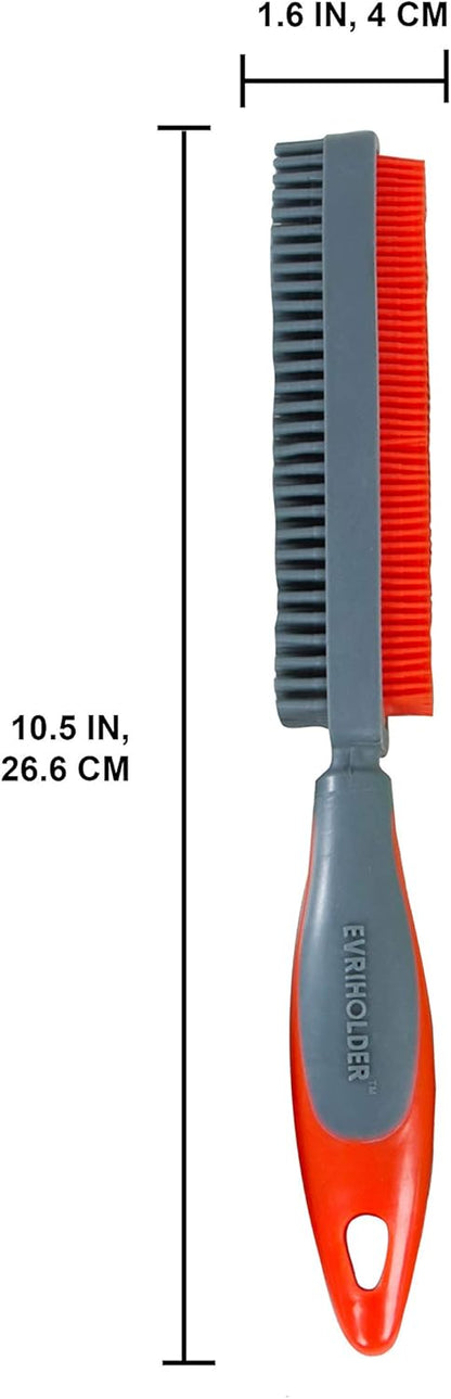 FURemover Plus Pet Hair Rubber Brush with Squeegee, Easily Remove Fur and Lint from Clothing, Carpets and Furniture, Gently Groom Dogs and Cats Wet or Dry, Black, 2 Pack