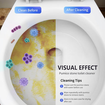 Laiyeoy Toilet Bowl Cleaner Pumice Stone -Hard Water Stain Remover with Ergonomic Handle, Powerfully Removes Toilet Bowl Rings，Rust &Lime，Ideal for Toilet Brush/BBQ Grills/Sink/Pool/Bathroom【2Pack】