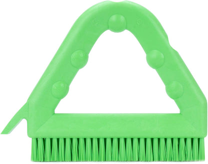 SPARTA Plastic Commercial Grout Brush, Triangle-Shaped Scrub Brush with Scraper and Two Threaded Holes for Attaching Handle (Sold Separately), 9 x 7 x 7 Inches, Gray
