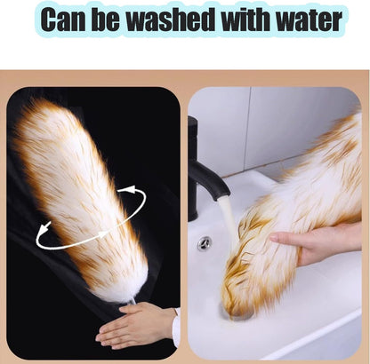 Lambswool Feather Duster with Extension Pole up to 57.5inch,Extendable Feather Duster Used for Cleaning High Ceiling Fan, High Ceilings,Furniture,Hard to Reach Areas