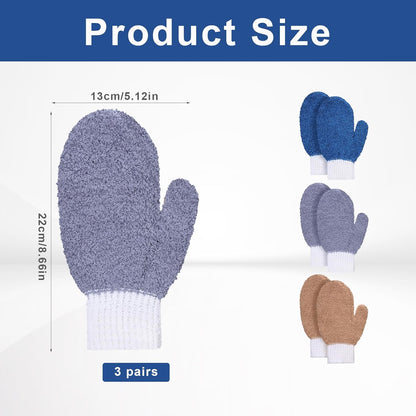 3 Pairs Microfiber Dusting Mitt Household Cleaning Gloves Leaf Cleaning Gloves Washable Reusable for Blinds, Windows, Plants, Furniture Clean