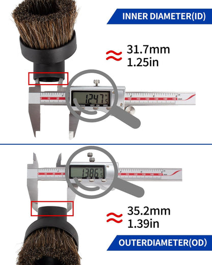 For Shark Vacuum Attachments, Round Horse Hair Vacuum Brush Attachment For Shark Vacuum Brush Attachment With 1-1/4” To 1-3/8” Adapter, For Dusting Car Seats & Upholstery, 3 Pack