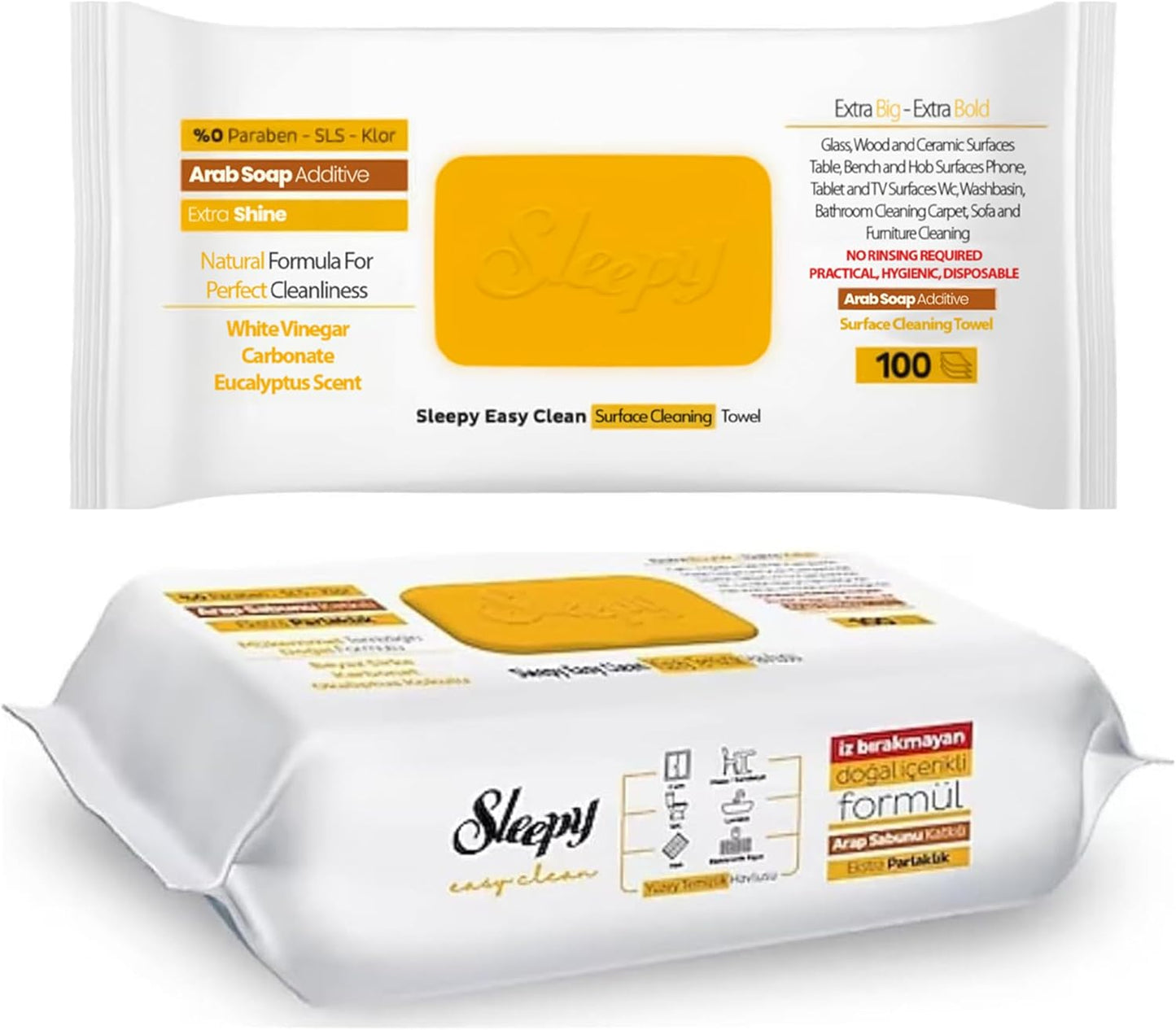 Sleepy Easy Clean All Purpose Cleaning Wet Wipes, Large