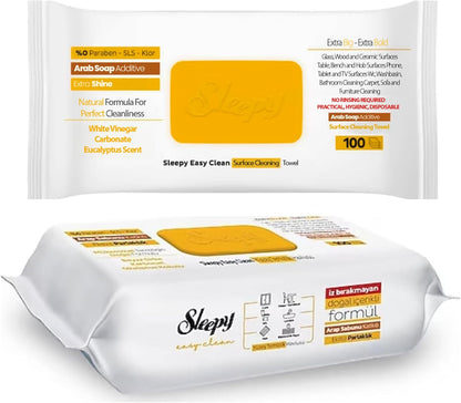 Sleepy Easy Clean All Purpose Cleaning Wet Wipes, Large
