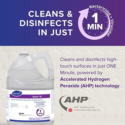 Oxivir Diversey Tb Ready-to-Use Liquid Hydrogen Peroxide Disinfectant Cleaner, Tuberculocidal Multi-Surface Cleaner, 1 Gallon